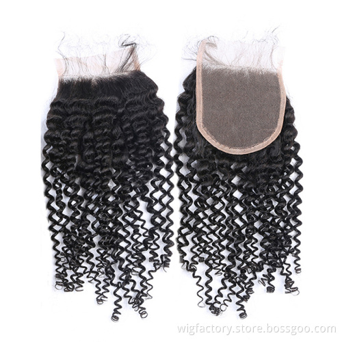Alibaba direct factory virgin human mongolian kinky curly hair with closure,cuticle aligned curly virgin hair